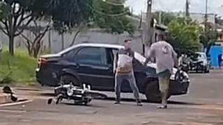 Policial atira em motociclista após briga e acidente no Aero Rancho