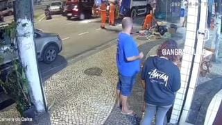 Homem leva facãozada na cabeça em frente a lanchonete no Centro de Angra dos Reis, no Rio de Janeiro