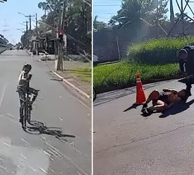 KARMA INSTANTÂNEO: Ciclista é atropelada após provocar motoristas em Campo Grande